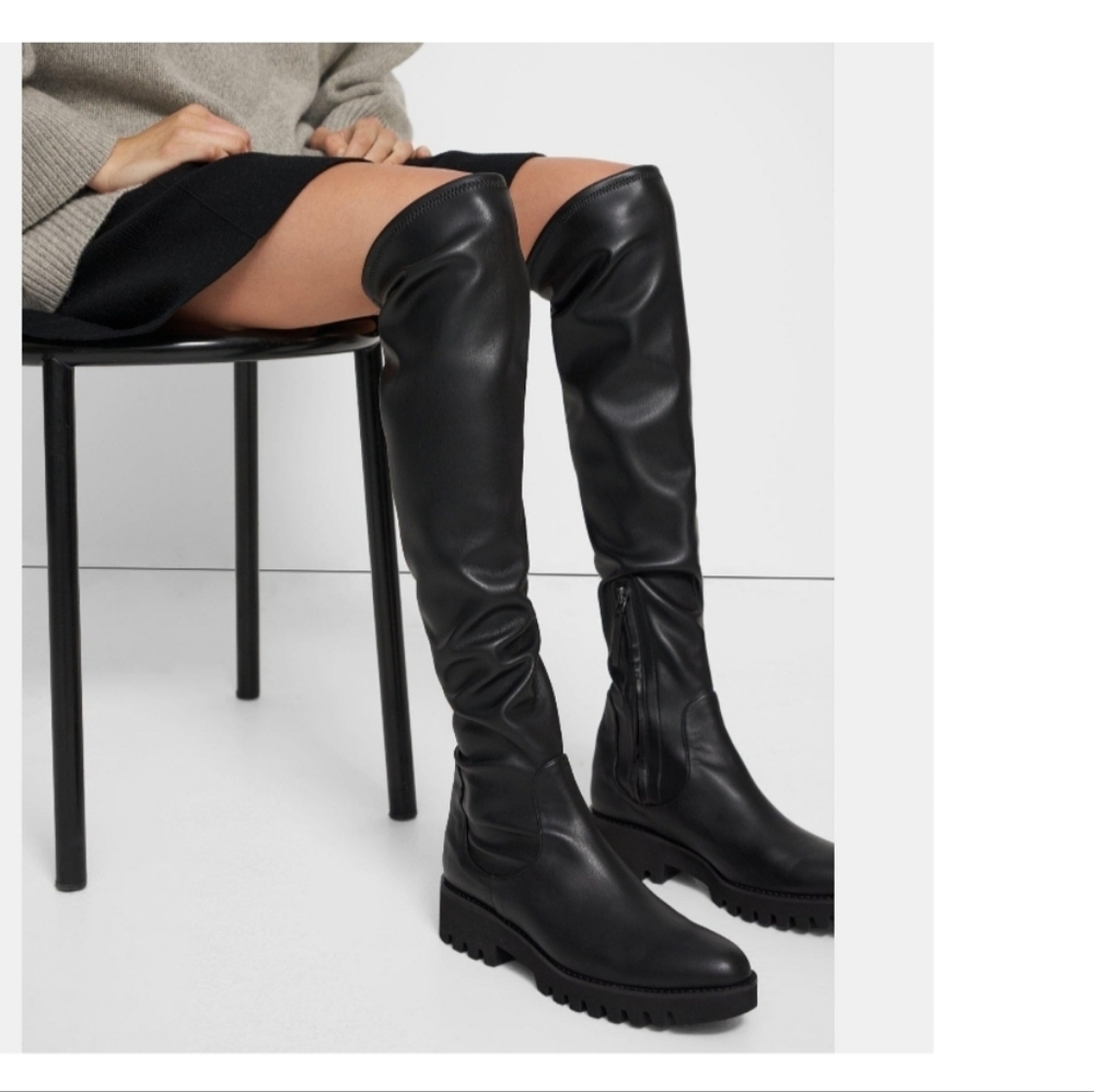 Theory‎ Black Leather Over-the-Knee Boots